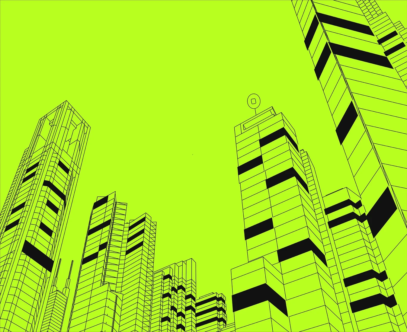 Conceptual architectural study of sculptural modern towers